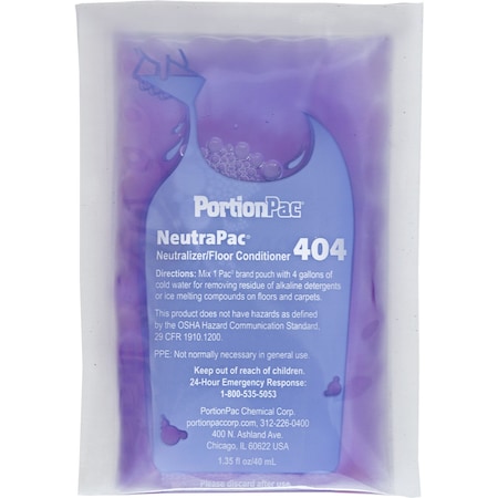 PORTIONPAC NeutraPac Neutralizer/Floor Conditoner - 24 pouches/Case - Makes 4 GL per pouch 404MC-24